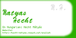 matyas hecht business card